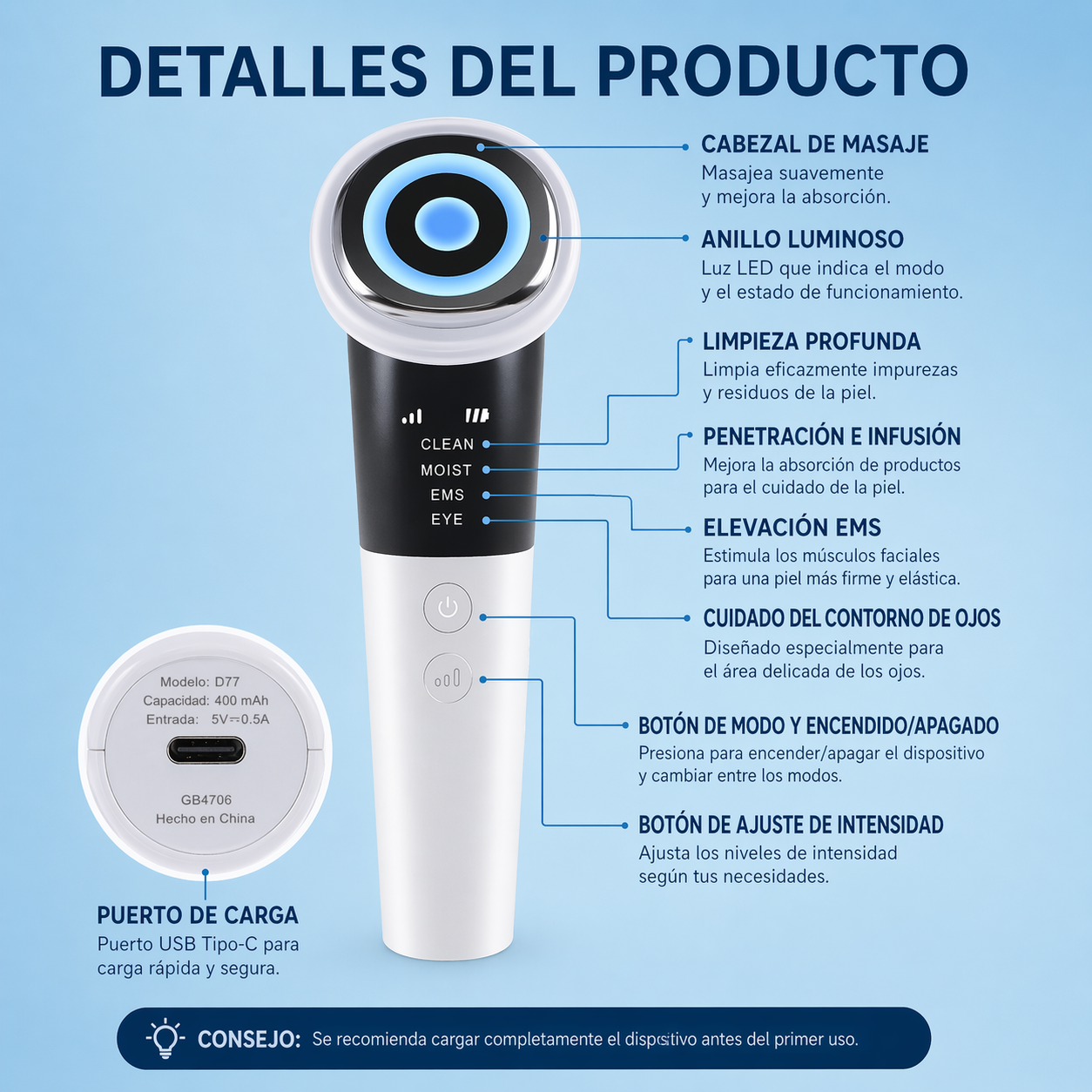 Appareil de levage de la peau du visage PA